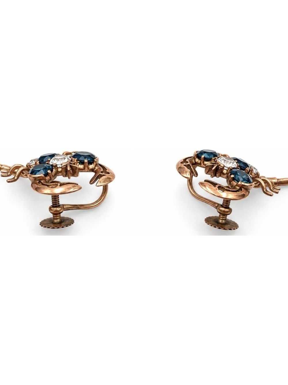 Vintage Scorpion Rhinestone Screwback Earring - Picture 3 of 3